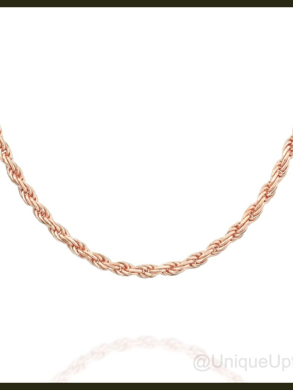22K Gold Plated Italian Rope Chain Necklace 18 Inch Sterling Silver